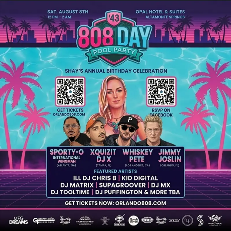 808 Day Pool Party - Official Event Flyer