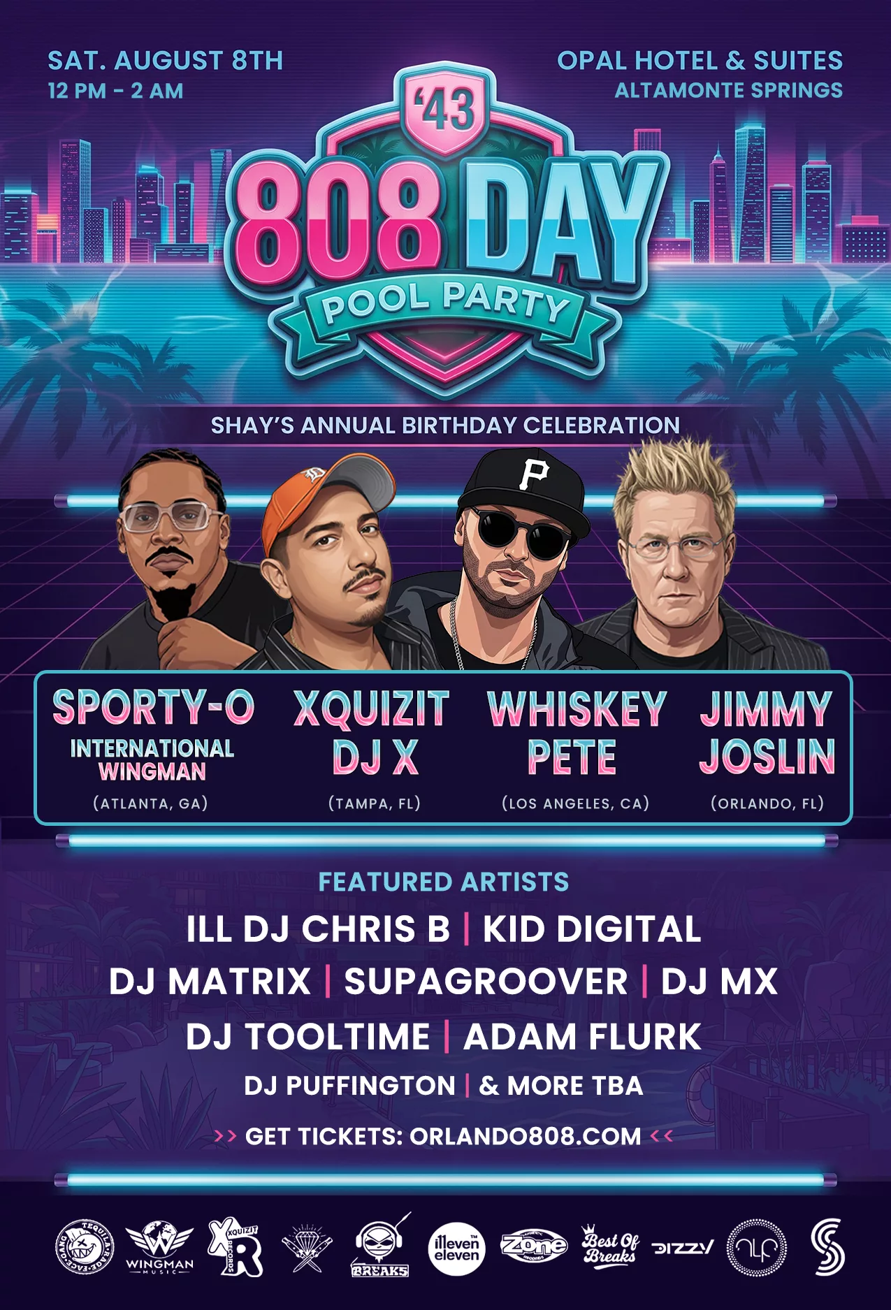 Official Flyer for Shay's Annual Birthday Celebration, 808 Day Pool Party (Back Design)