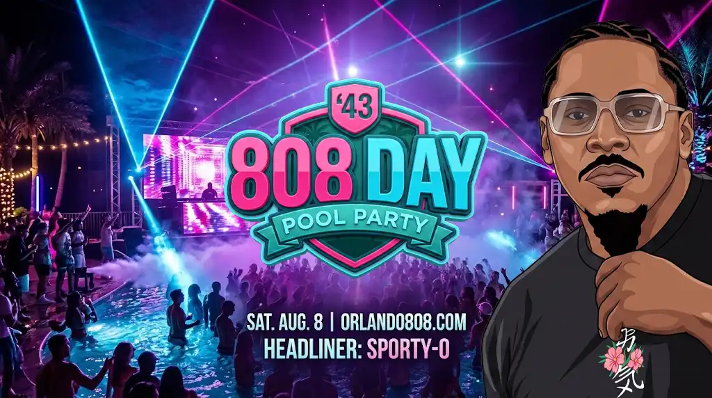 808 Day Pool Party Welcomes Atlanta's Sporty-O on 8/08/2026. Get Tickets Online at Orlando808.com