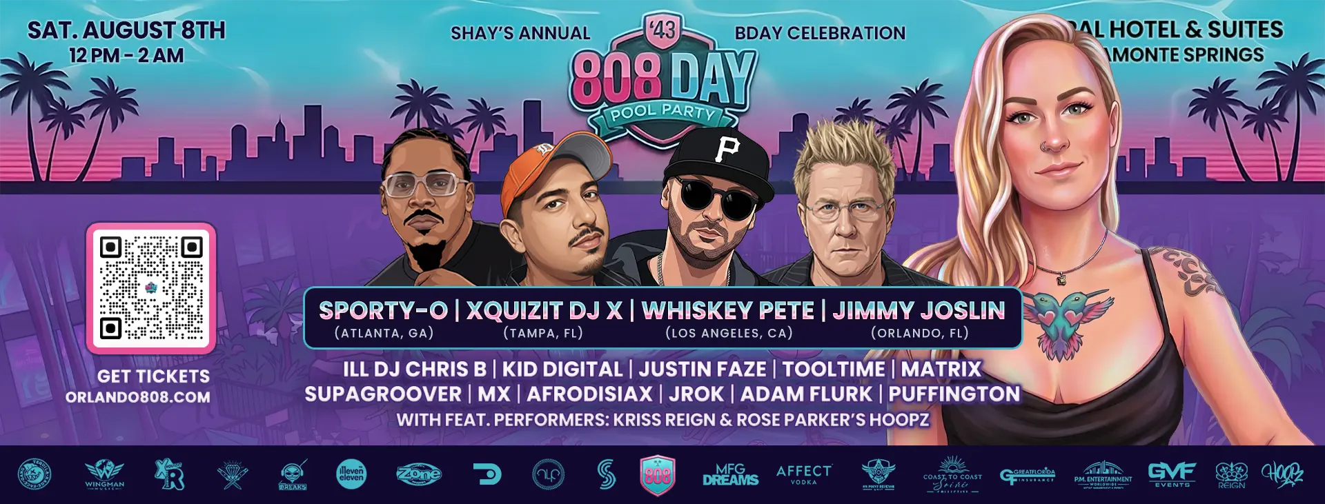 808-Day Pool Party - Official Lineup - Banner
